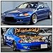 SPEC-D TUNING Black Headlights + Amber Corner Lights Compatible with 1992-1995 Honda Civic 2/3Dr EG Coupe Hatchback L+R Pair Head Light Lamp Assembly