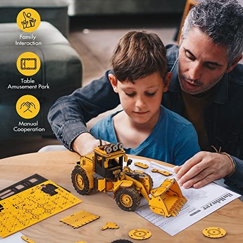 ROKR Engineering Vehicle Model,3D Puzzle Model Kits for adults to build,Gift for Men Kids(TG509K Bulldozer)