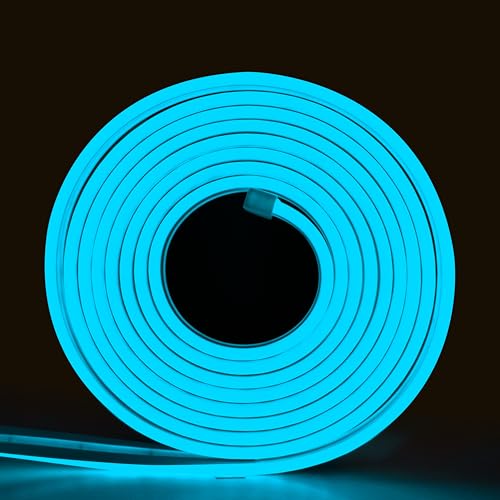 Image of Forus 5 Meter LED Neon Strip Light - Ice Blue, Flexible Waterproof Rope Lights 16.4 Feet, Indoor Outdoor Diwali Decorative Cove Lighting, Home Office Shop Decor, Custom Names Signage, 1 Yr Warranty