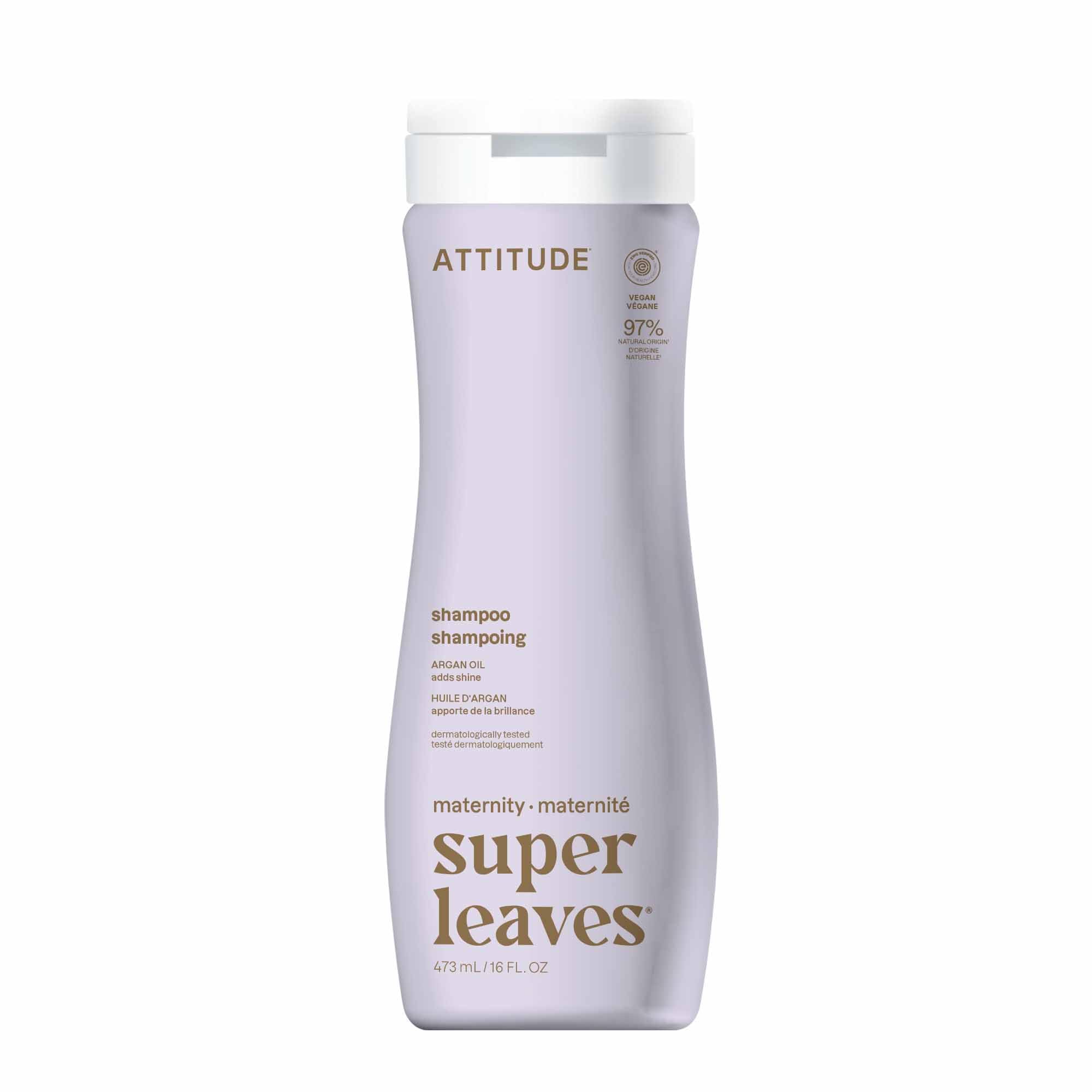 ATTITUDEPregnancy Shampoo, EWG Verified, Dermatologically Tested, Plant and Mineral-Based, Vegan Maternity Products, Argan Leaf Extract, 16 Fl OzEWG Verified