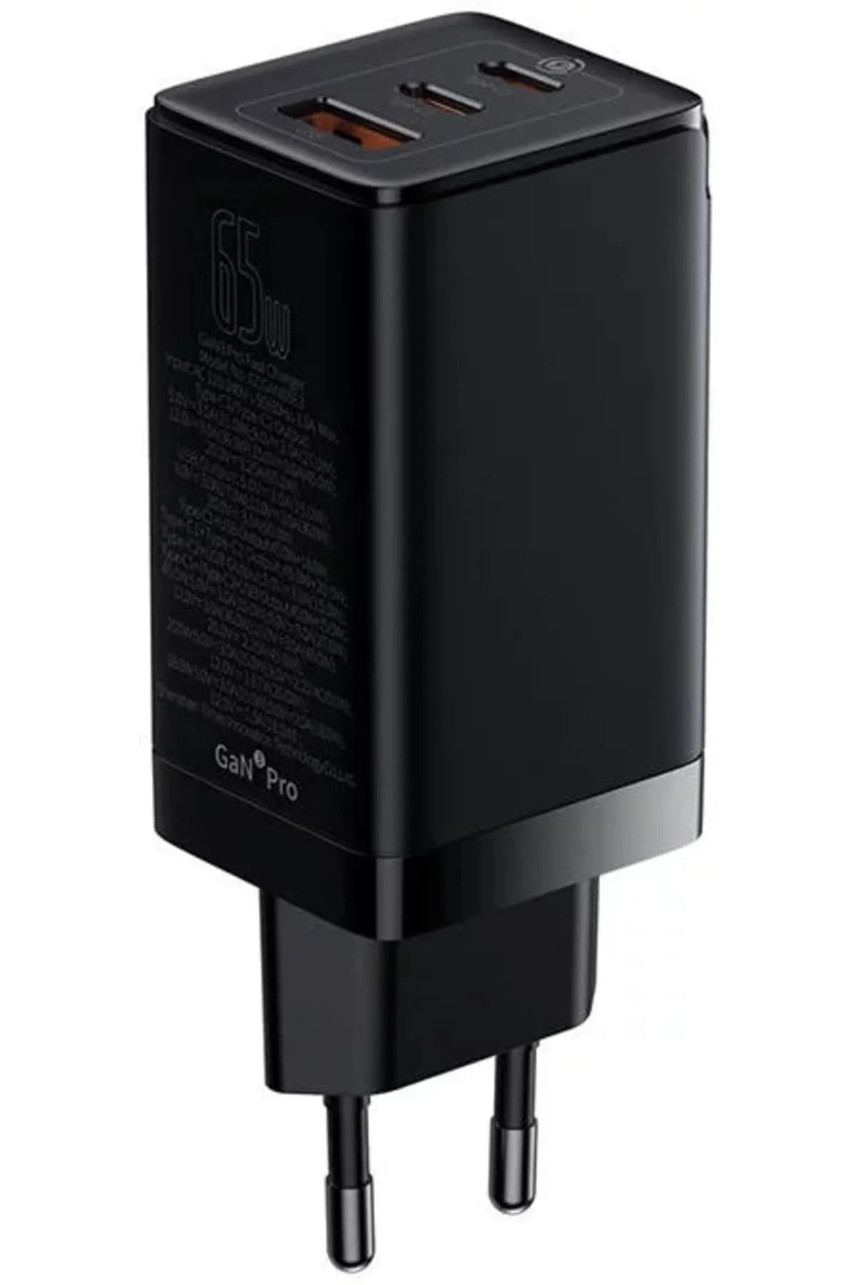 Cargador GaN3 Pro Baseus 65W con acabados premium y gestión térmica