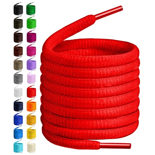 Image of BIRCH's Oval Shoelaces 27 Colors Half Round 1 /4 inch Shoe Laces 4 Different Lengths