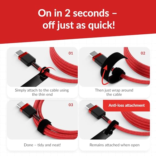 Serre-Câbles Auto-Agrippants LTC BASIC STRAPS Noirs 17 cm | Lot de 50 - 7
