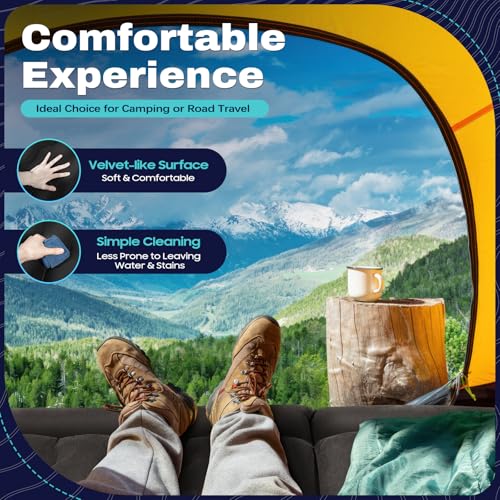 ACROSSPART SUV Luftmatratze, Auto Aufblasbare Matratze mit Luftpumpe & 2 Kissen, Tragbare Doppelseitige Dickere Auto Bett für Camping, Reisen, Outdoor (Schwarz)