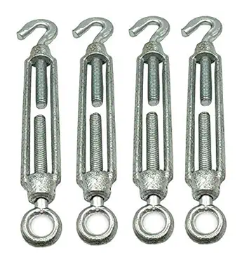 Galvanized Turnbuckle Hook and Eye Light Duty Wire Rope Tension (5, M8)
