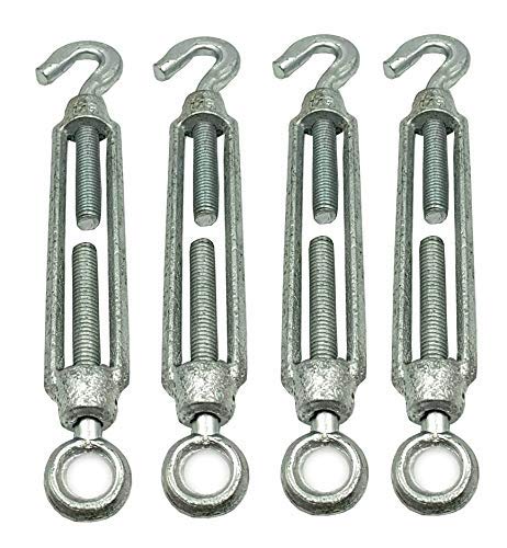 Galvanized Turnbuckle Hook and Eye Light Duty Wire Rope Tension (1, M8)