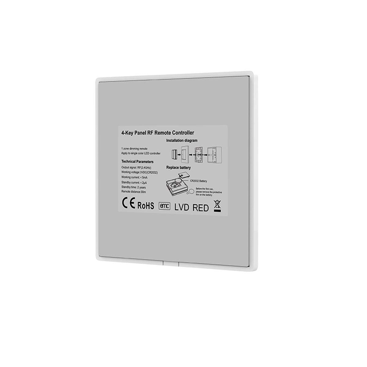 VBLED® Inatus Kit d'interrupteur mural RF avec variateur d'intensité 230 V Max 1 A