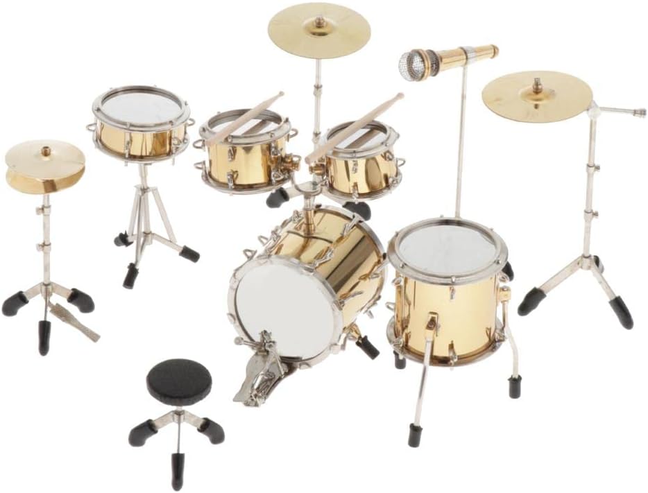 1:6 Scale Miniature Drum Kit Collectible for for 12 ''
