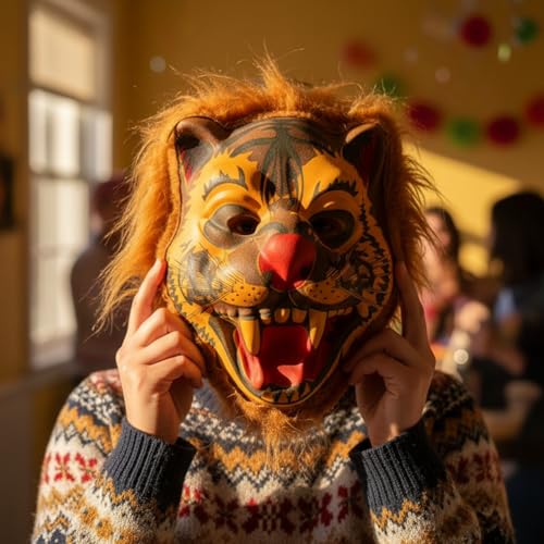 Image of eCraftIndia Plastic Animal Face Mask for Holi Halloween Party | Perfect for Kids Children Young Adults | Pack of 1