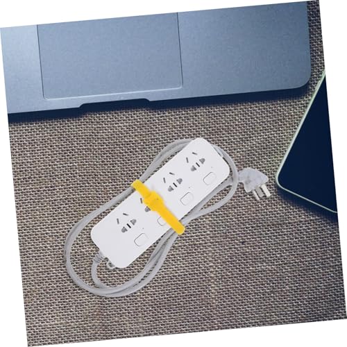 100 piezas Bridas de Gancho y Bucle para Cables, Organizador de Cables Resistente de Nylon Amarillo para Hogar, Oficina y Lugar de Trabajo miniatura 5
