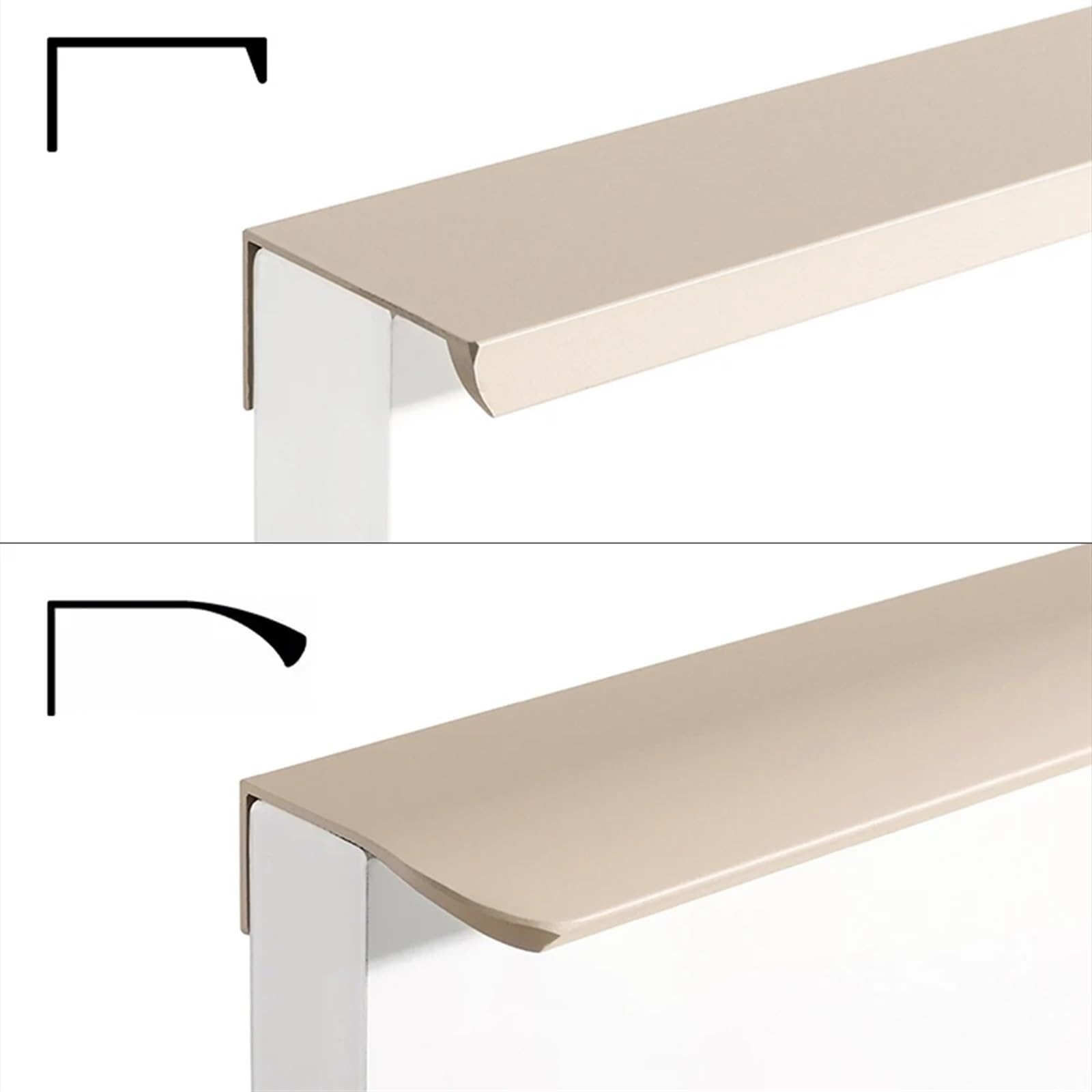 GSJNHY Onzichtbare ladehandvatten Lange Meubelgreep Onzichtbare Aluminiumlegering Kast Trekt Ladeknoppen Kast Handgrepen Keuken Kast Trekt (Rechtshoek-Oranje, Lengte 500mm