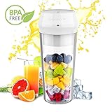 Portable Personal Smoothie Blender, Portable Personal Fruit Juicer with Hidden 304 Stainless Steel Blade with Lock Indicator and Juicer Mixer with USB Type-C Fast Charging for Gym, Office, Travel