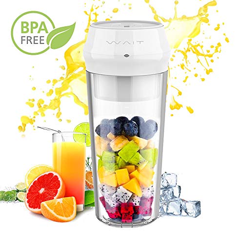 Portable Personal Smoothie Blender, Portable Personal Fruit Juicer with Hidden 304 Stainless Steel Blade with Lock Indicator and Juicer Mixer with USB Type-C Fast Charging for Gym, Office, Travel
