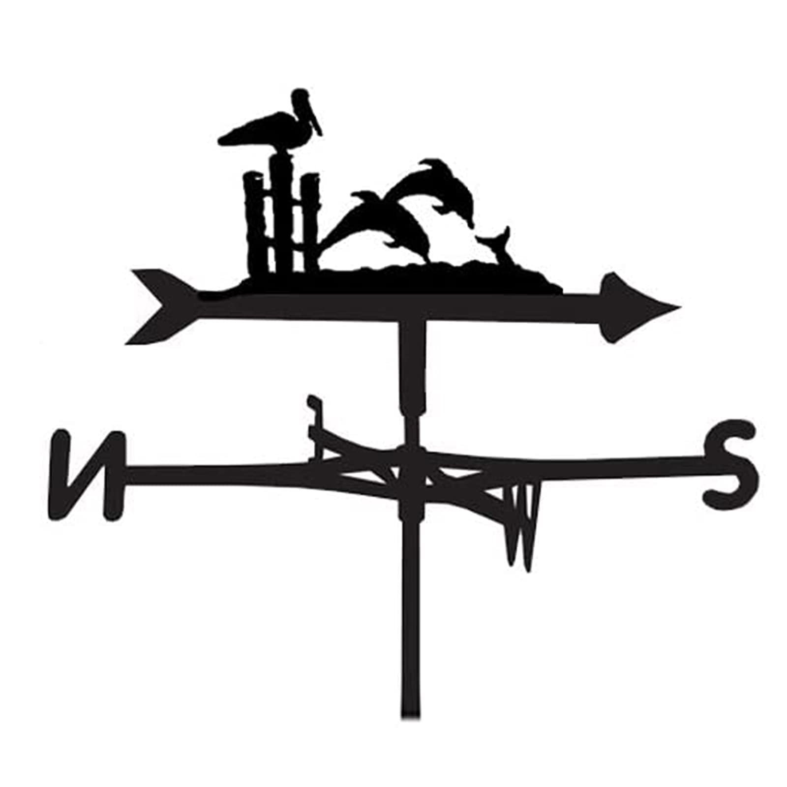 TAXXII Weather Vane for Garden,Metal Weathervane Outdoor Farm Wind Weathercock Measuring Tools Roofs Garden Yard Patio Decor(Color:Dolphins)
