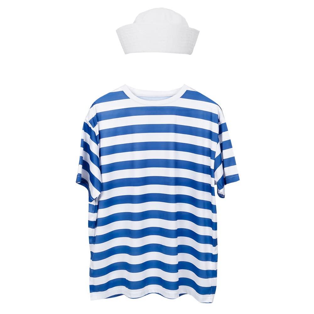 Boland 44376 - Costume Set Sailor, Hat and Shirt for Adults, Sailors, Costume Set for JGA or Carnival