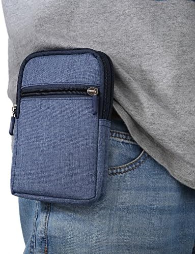 Cell Phone Holster With Belt Loop, Vertical Phone Waist Pack Leather, 6.5" Universal Leather