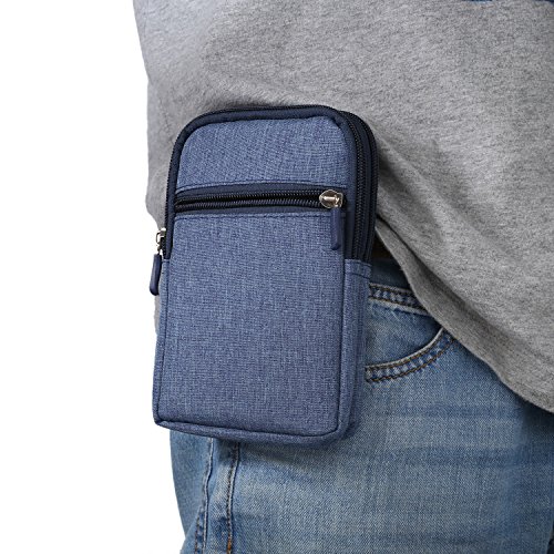 Cell Phone Belt Clip Pouch for Men Cell Phone Waist Bag Blue