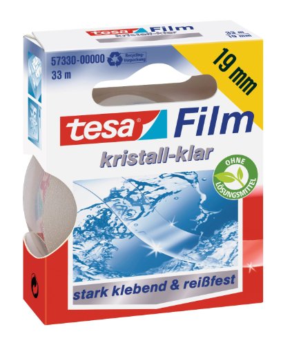 Preisvergleich Produktbild tesa tesafilm kristall-klar - Hochtransparentes, alterungsbeständiges Klebeband mit starker Haftung - 33 m x 19 mm