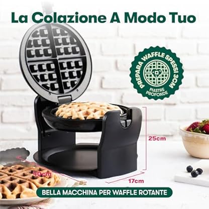 Bella Rotating Waffle Maker, Black – Bild 3