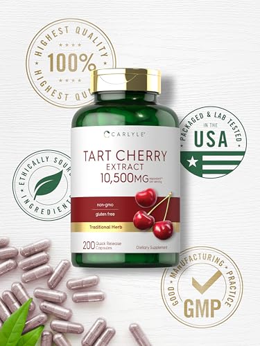 image for Carlyle Tart Cherry Capsules | 10,500mg | 200 Pills | Max Potency | No