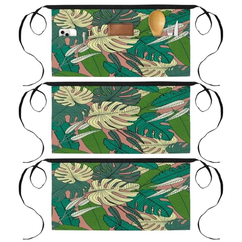Tablier court de chef 3 poches multicolore pour restaurant bistrot et service de bar