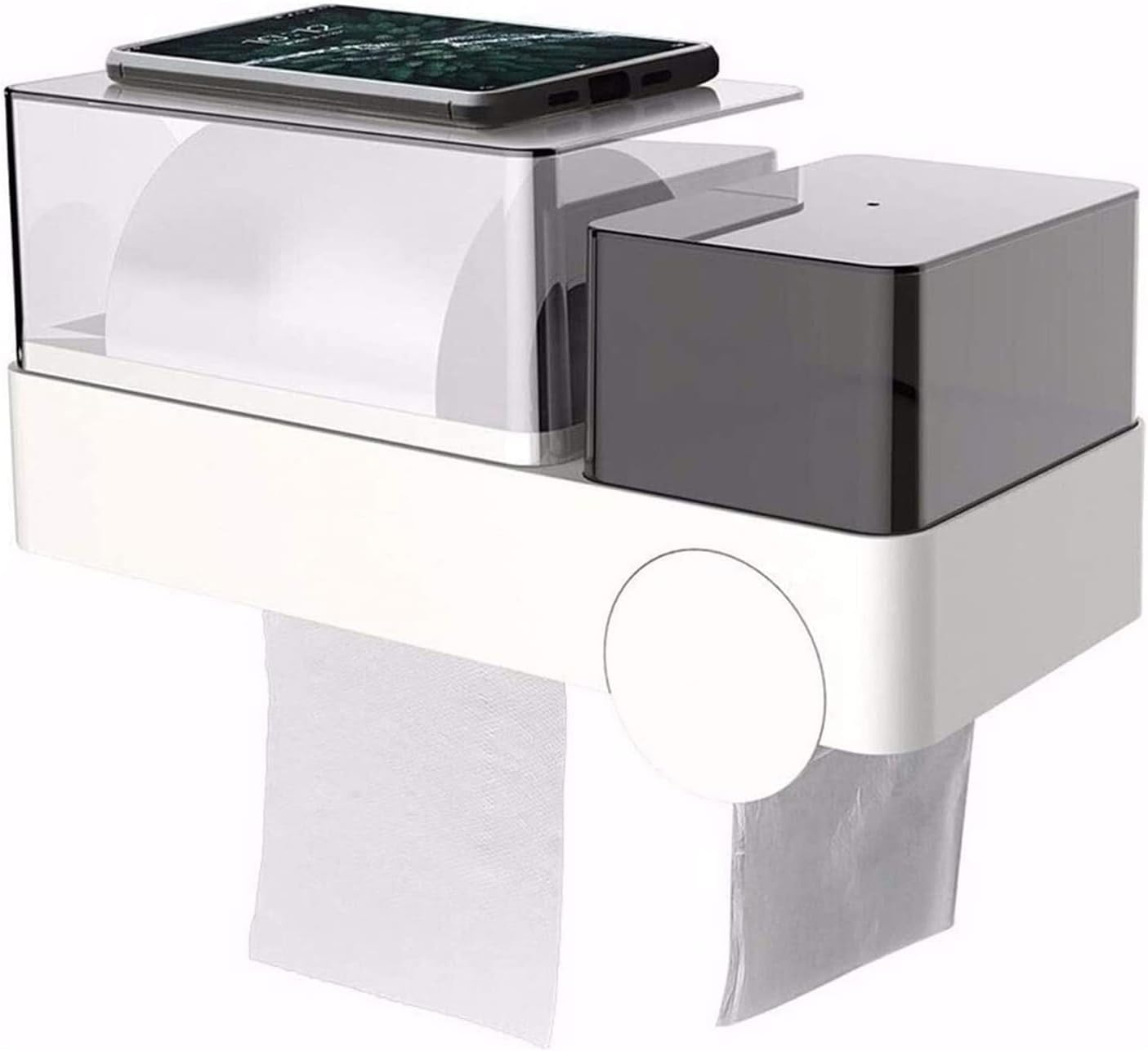 Toilet Paper Holder Paper Roll Holder Toilet Bathroom Wall-Mounted Tissue Box Free Punching Waterproof Bathroom Tissue