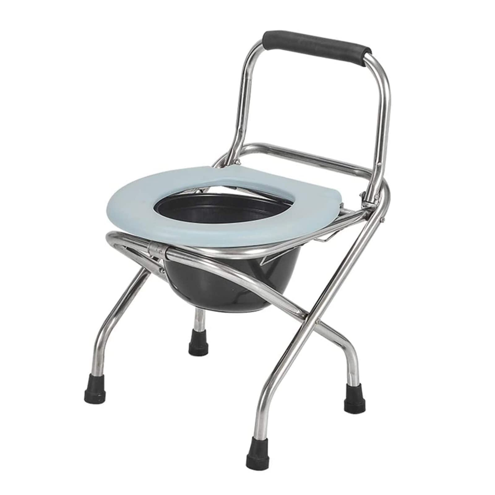 BHGFYXBS Folding Commode Chair,Toilet Chair For Adults,Portable Camping Toilet Chair With Backrest, Bedside Commode,Portable Bracket Toilet Seat Potty Commode Chair For Tr,