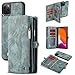 Produktbild CONGCASE Compatible with iPhone 11 Pro Max (6,5 Zoll) Hülle, multifunktionaler Reißverschluss Geldbeutel Snag Typ Abnehmbare Design Flip High Timber PU Leder Geldbörse mit Kartenfächern