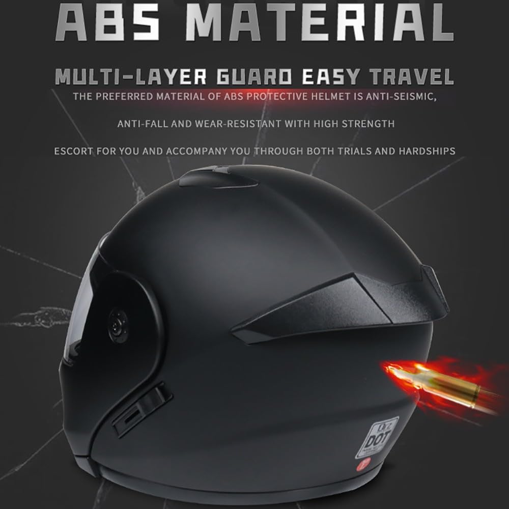 Casco Moto Integrato Modulare Bluetooth, Casco Integrale Uomini E Donne con Doppia Visiera Caschi Modulari Apribile Adulti Flip Full Face ECE Certification Casco da Motociclista