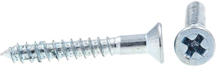 Phillips Flat Head Zinc Alloy Steel Wood Screws, 3/4 inch, 50-Pack