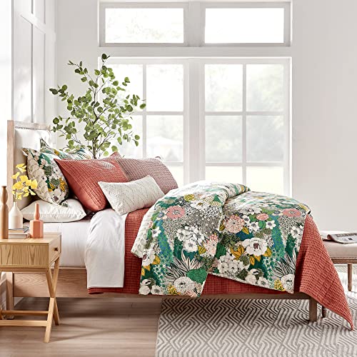 Image of Levtex Home Mills Waffle Full /Queen Quilt Set (88x92in) with 2 Pillow Shams (26x20in) - Adobe - 100% Cotton Full /Queen Size Quilt Bedding Set - Lightweight, Soft, Pre-Washed