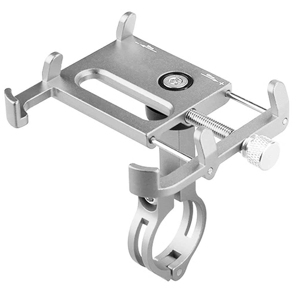 OcioDual Soporte Manillar de Bicicleta Motocicleta MTB para Telefono Movil Metalico Plata