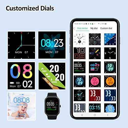 IOWODO-Smartwatch-Reloj-Inteligente-Hombre-Mujer-con-15-Tactil-Completa-5ATM-para-Pulsometro-Monitor-de-SuenoPodometro-Modo-de-Natacion-Pulsera-de-Actividad-Inteligente-para-Android-iOS