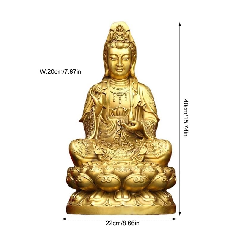 Estatua De Buda para Interiores Estatua de Buda de latón Guanyin, Adornos artesanales, Estatua de Bodhisattva, Estatua de meditación, decoración Estatua De Buda Meditando(M)