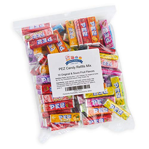 Snackadilly Refills Assortment- All 10 Original & Sour Flavors - Bulk 2 Pound Bag - Cherry, Grape, Lemon, Orange, Raspberry, & More