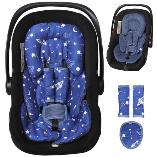 Image of Infant Support Cushions, Insert for Car Seats, Stroller Cushions, Navy Blue