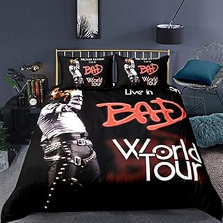 Michael Jackson Duvet Cover Set 3D Music Rock Star Print Bedding Sets Duvet Cover Microfibre Duvet Cover with Zip Set Michael c, Single 135x200cm