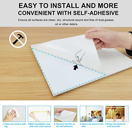 Jber Wall Art Vintage World Map Painting On Fiberboard, 6 Panels Spliced Into A Large Self-Adhesive Wall Decorative Art Pictures, Wall Decor For Living Room, Bedroom, Office. 47.2" X 27"X 0.4" #TOP4