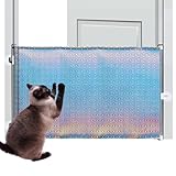 Puerta retráctil para mascotas, a prueba de mordeduras, antideslizante, sin perforar escalera, protector para cachorros, para marco de puerta interior, patio, escaleras, balcón, entrada, garaje