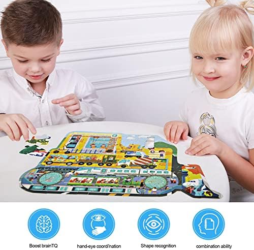 Kids Puzzles for Kids 4-8, 8-10, 100 Piece Bulldozer Vehicles Shaped Jigsaw Puzzles for Children, Fun Educational Learning Gifts Boys & Girls, Kids Intellectual Development Toys 4-8 Years Old Gift 2 512SLW7ZYQL. AC