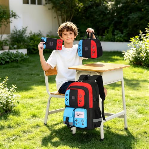 Image of 3PCS Boys Backpack for School Kids Schoolbag Teens Book Bag | Teen Boys Elementary Middle School Backpack College Student Bookbag with lunch box Children Waterproof Laptop Bag