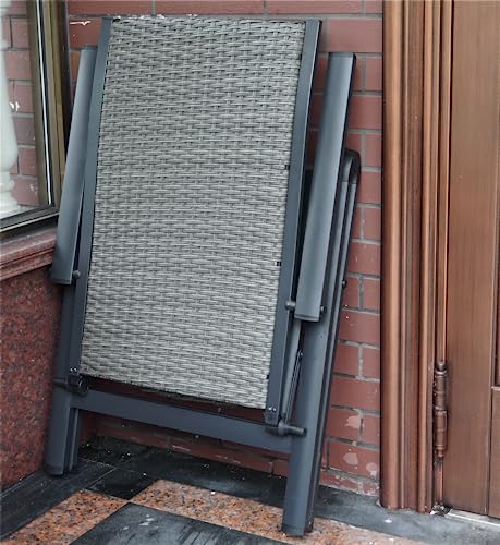 Lomantown Folding Patio Chairs No Assemble Chair With Aluminum Frame Adjustable Backrest For Outdoor For Camping,Porch,Balcony Portable Chairs,Set Of 2 Gray #TOP7