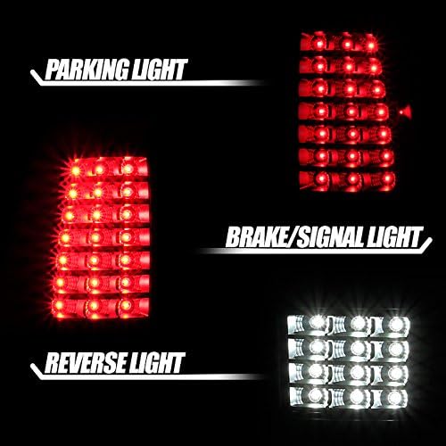 AKKON - Fits 1999 2000 2001 2002 Chevy Silverado | 1999-2006 GMC Sierra Taillights Black Smoked - Full LED Style Pair