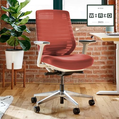 Branch Ergonomic Chair - A Versatile Desk Chair with Adjustable Lumbar Support, Breathable Mesh Backrest, and Smooth Wheels - Experience Optimal Comfort and Support - Poppy - Image 3