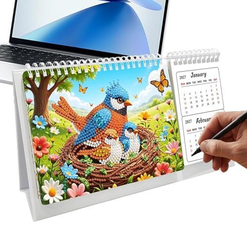 Calendario de escritorio de pintura de diamantes 2027 para decorar el dormitorio y la oficina