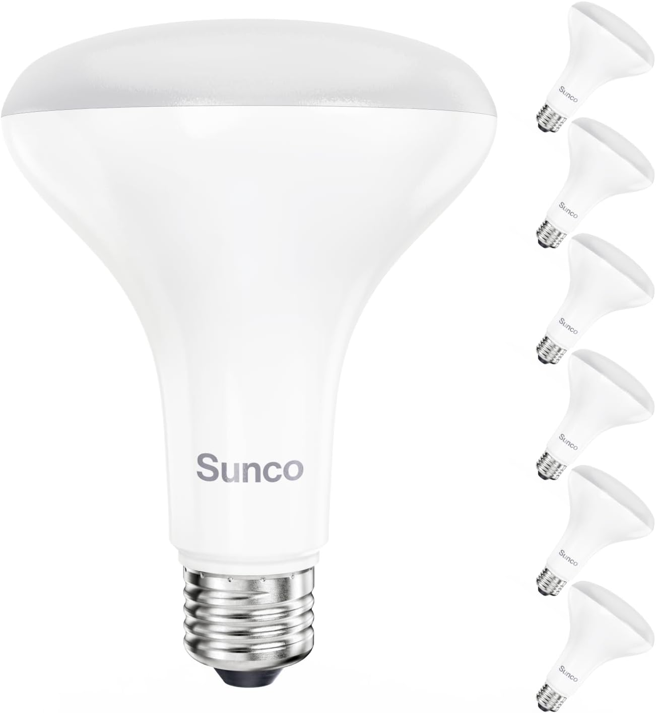 Sunco 6 Pack BR30 LED Bulb, Recessed Can Light Bulbs, Indoor Flood Lighting, 1600 LM, 16W (100W Equivalent) 6000K Daylight Deluxe, E26 Medium Base, Dimmable UL