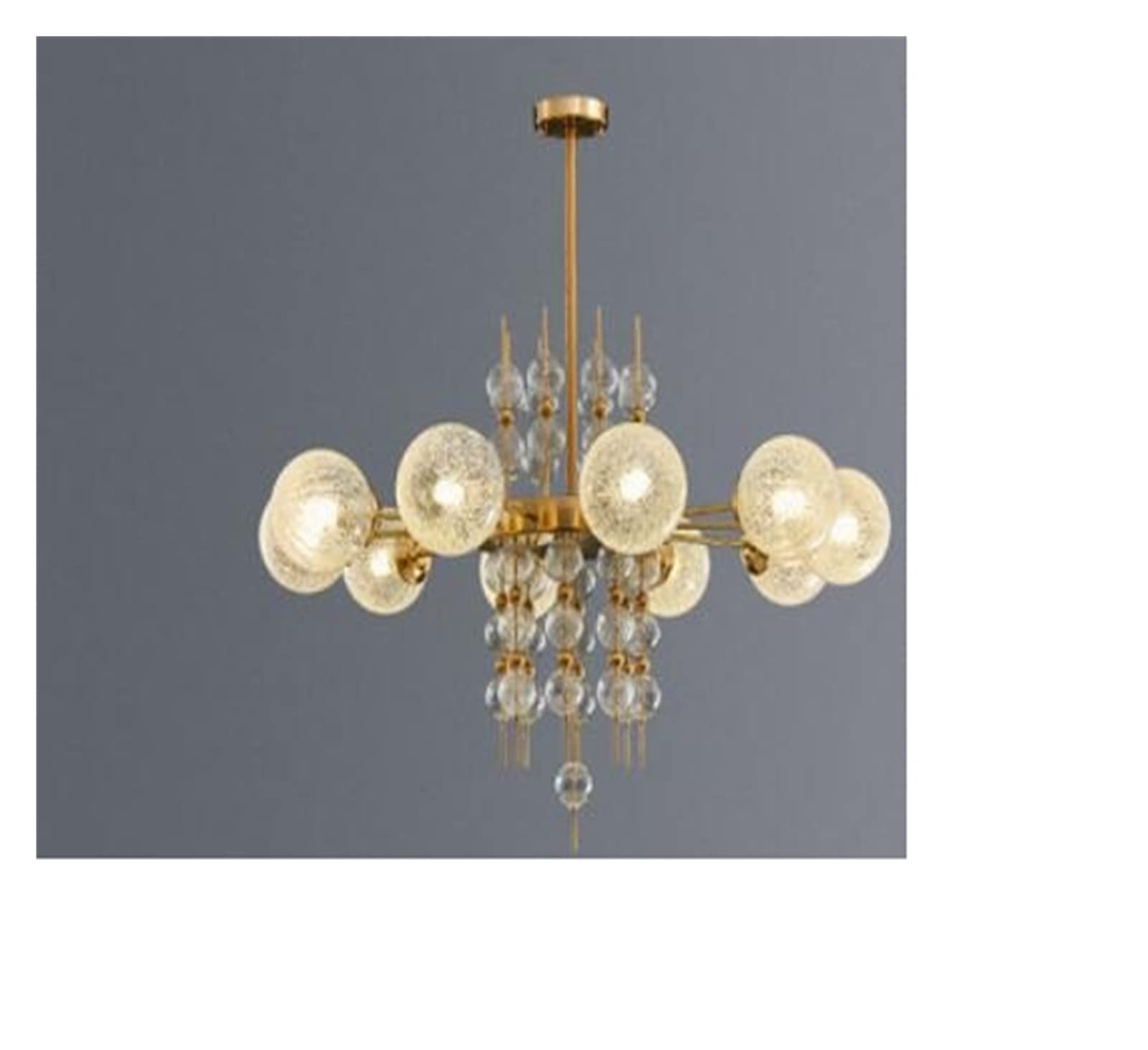Lustre en cristal de luxe en verre blanc avec éclairage intérieur LED