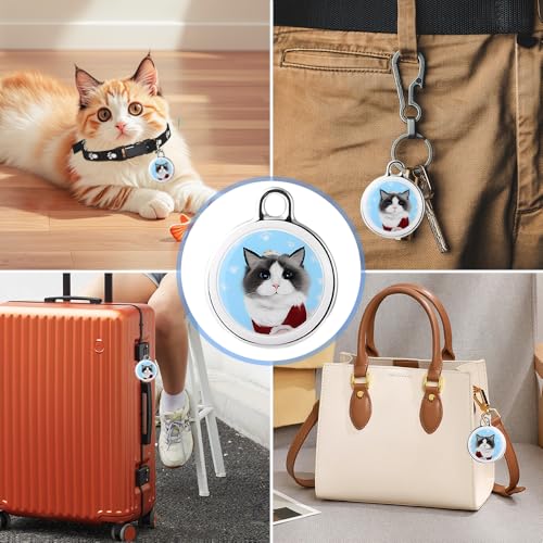 Afenau GPS Tracker Katze Hund, Tractive GPS Tracker für Katzen Ohne ABO, IP67 Wasserdichter Katzenhalsband mitGPs, Echtzeit-Positionierung KatzenTracker, KatzensGPS Trackers Halsband für IOS Android