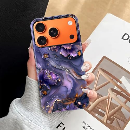 Coque iPhone 17 Pro Max marbre violet or finition premium - 6