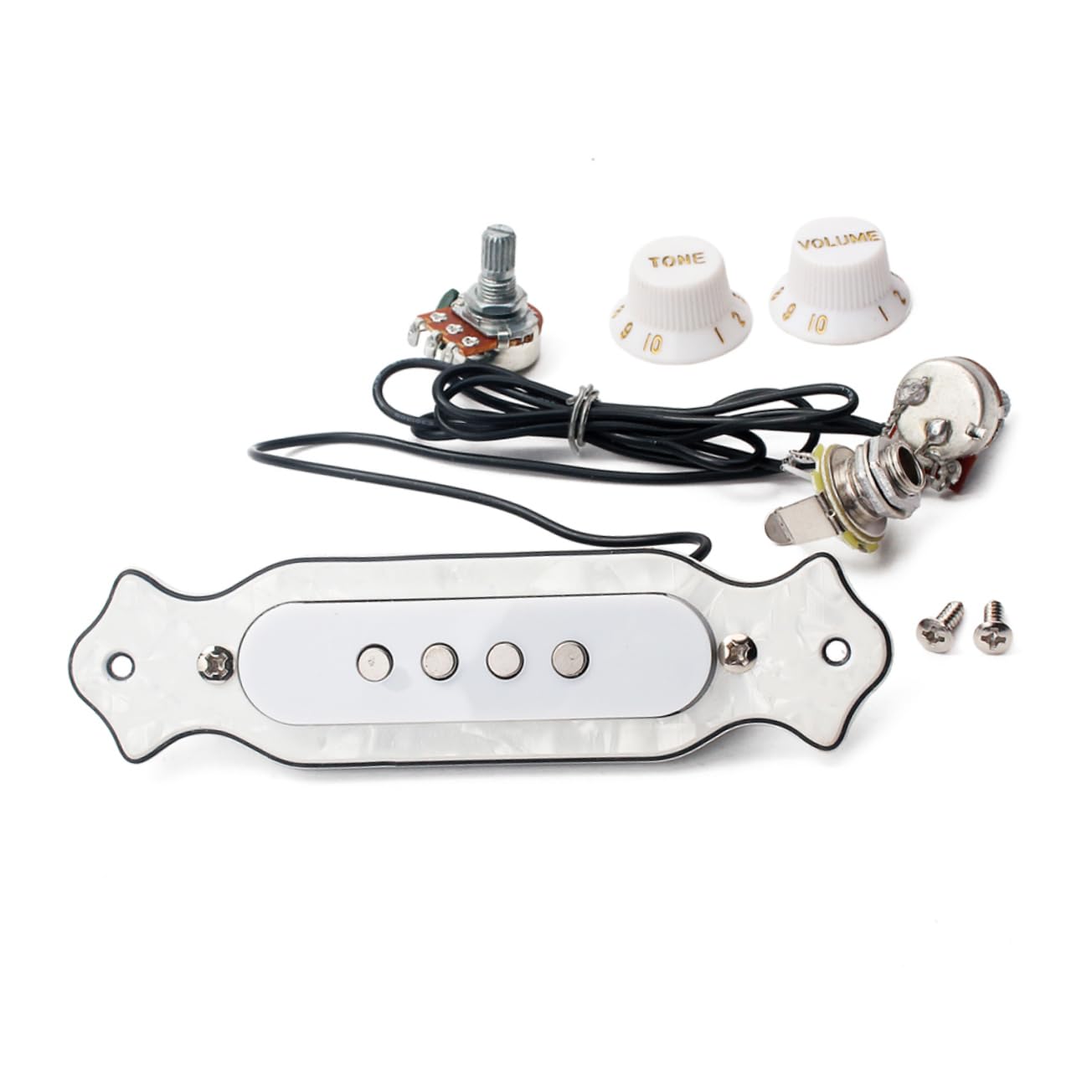 BESTonZON 3pezzi Pickup Elettrico Per Chitarra Acustica Corde Con Controllo Del Volume e Del Suono Bianco Adatto Per Chitarre Folk e Elettriche